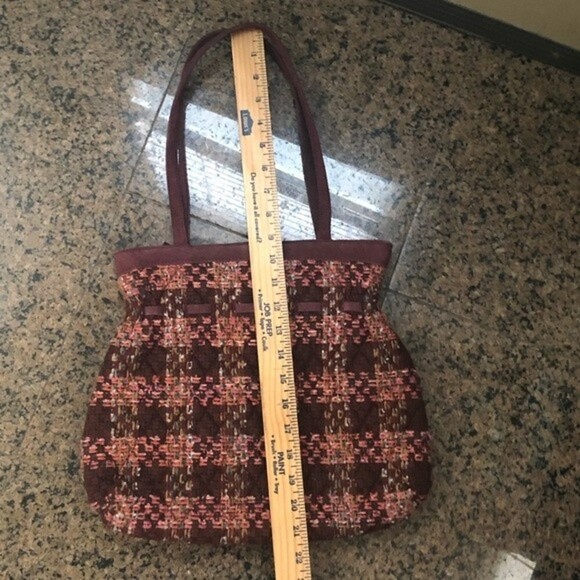 Vera Bradley Tweed and Suede Cinch Tote Purse - Picture 3 of 8